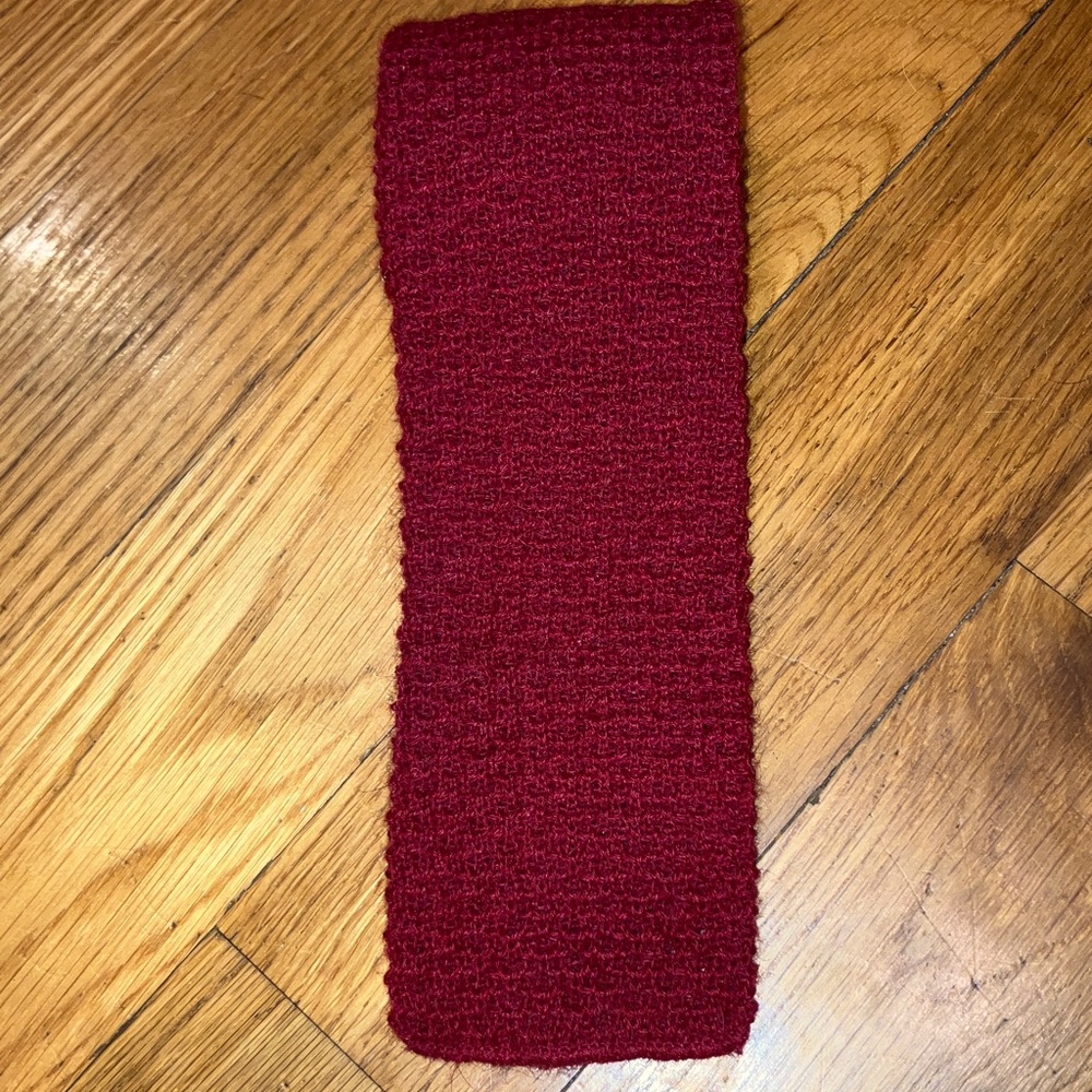 Men's Alpaca Knit Burgundy Scarf